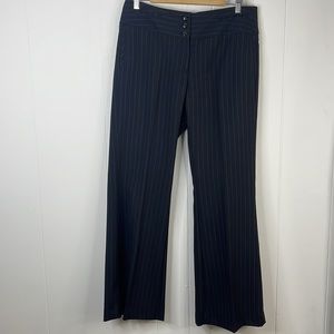 CAbi Wide Leg Pinstripe 3 Button  Trousers Size 10